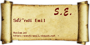 Sándi Emil névjegykártya